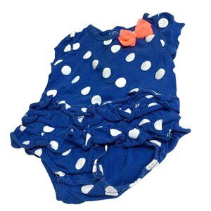 Just For You Carters Girls Infant baby Size 3 months 1 Piece Romper Blue White P